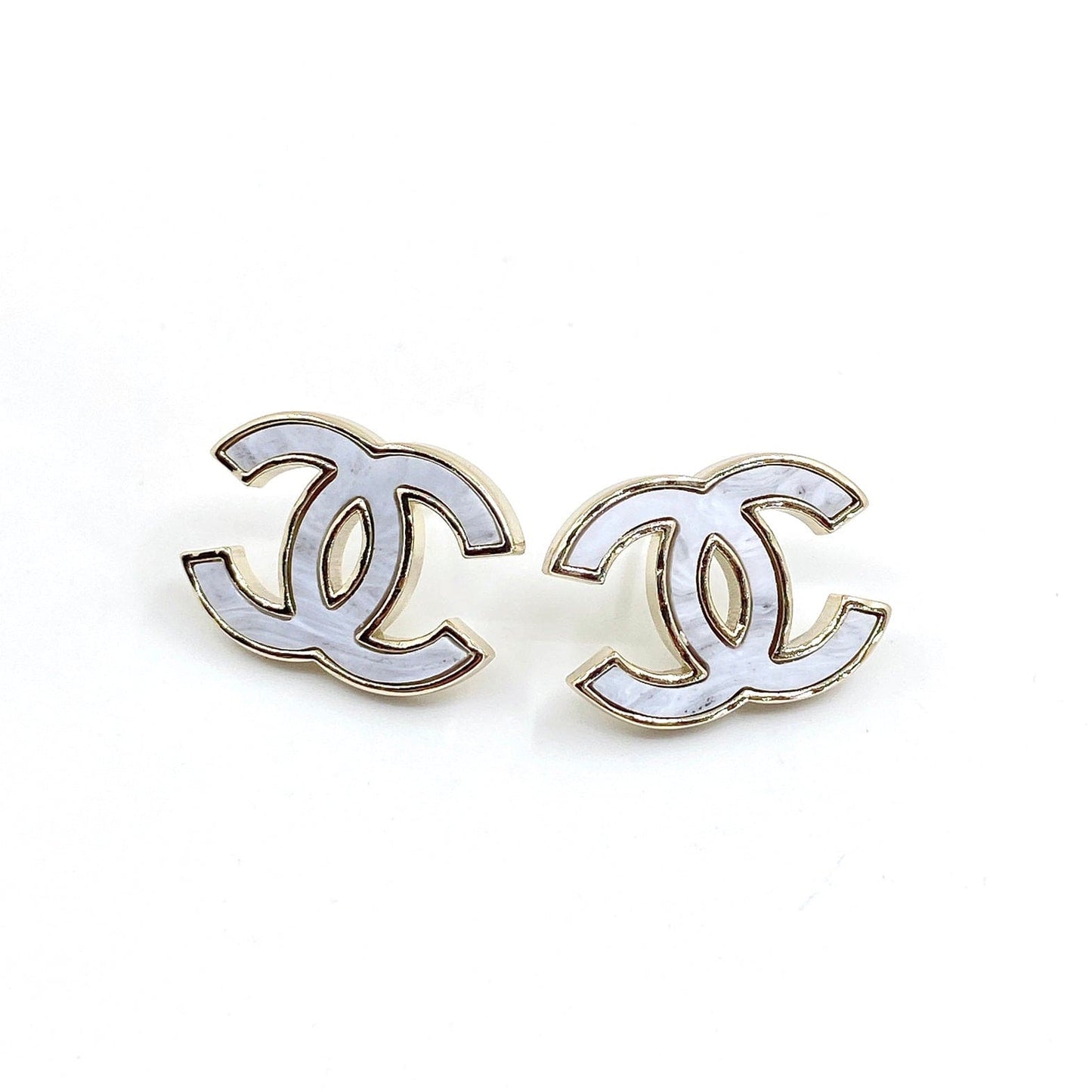 Chanel Marble 18K Gold Earrings