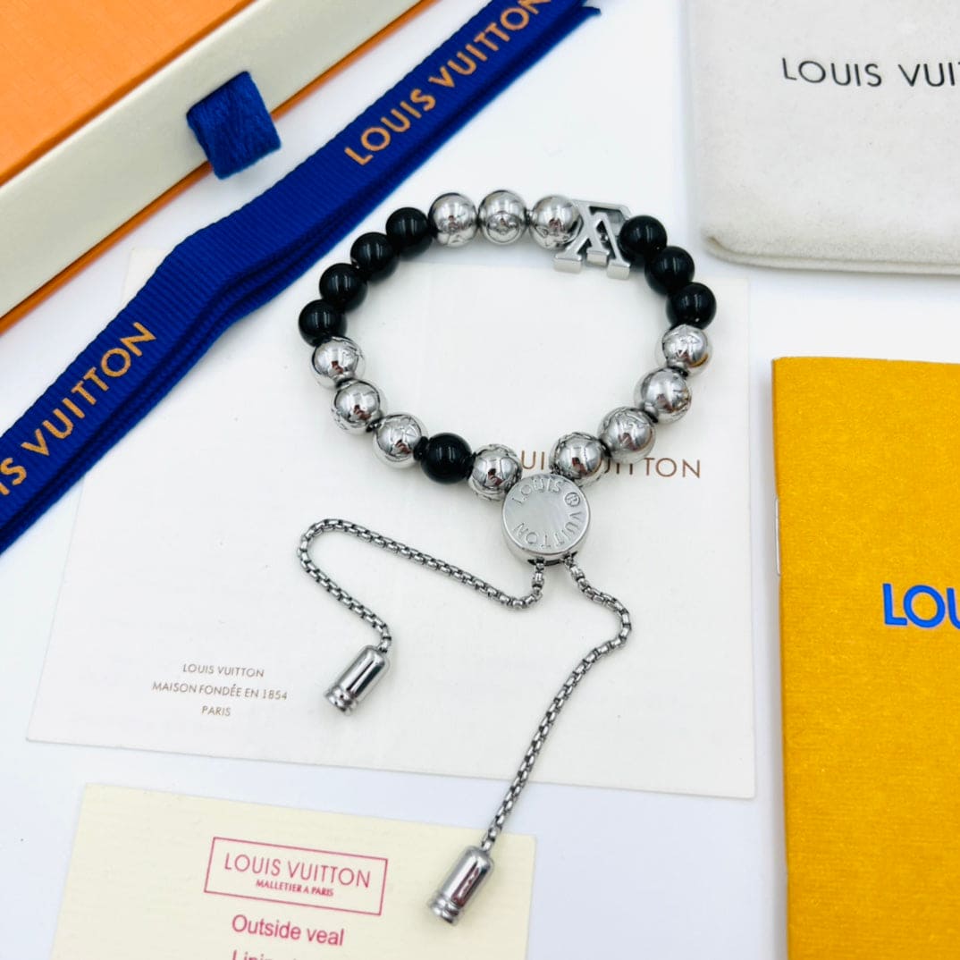 Louis Vuitton Monogram Beads 18K Gold Bracelet