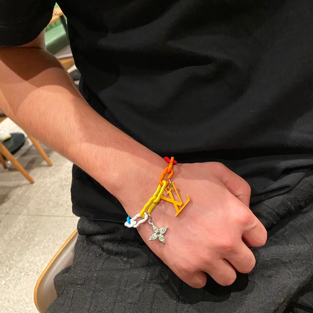 Louis Vuitton Rainbow Ceramic Chain 18K Gold Bracelet