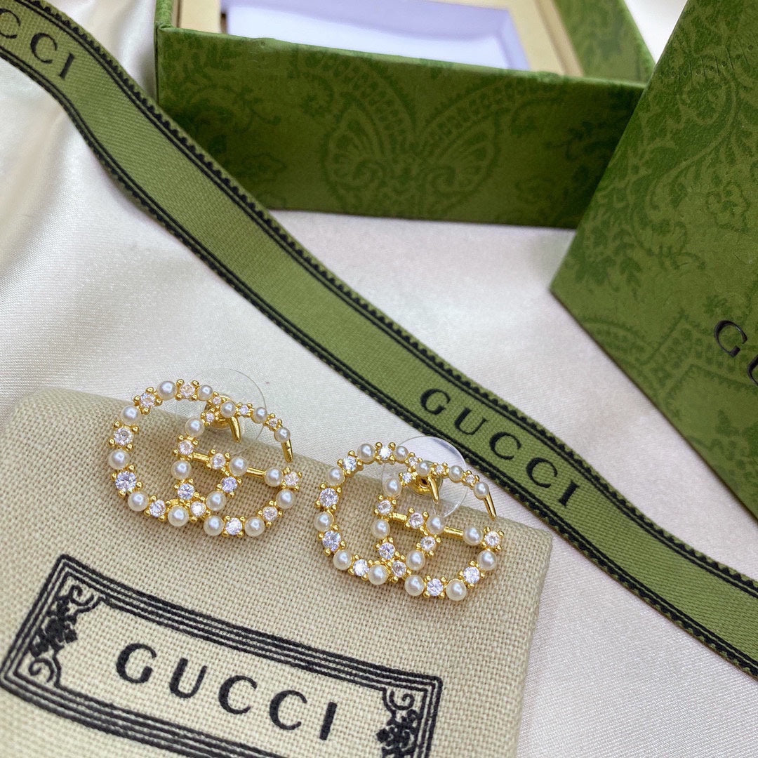 Gucci Double Pearls 18K Gold Earrings