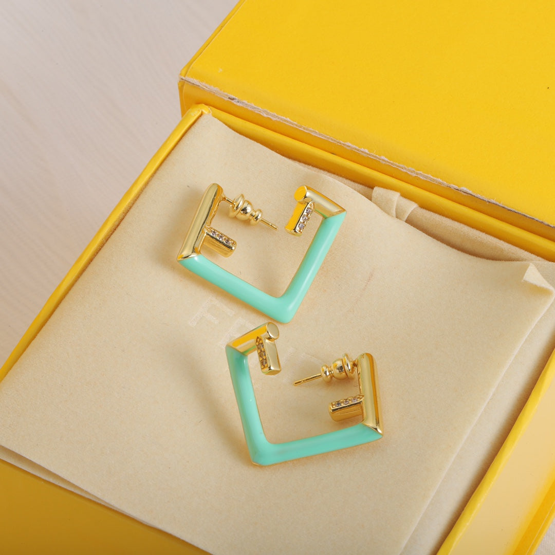 Fendi Vintage 18K Gold Earrings