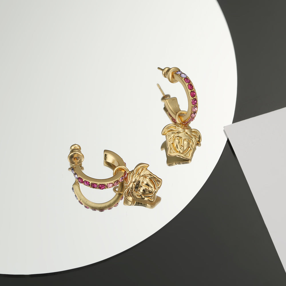 Ver Pink Crystals 18K Gold Earrings