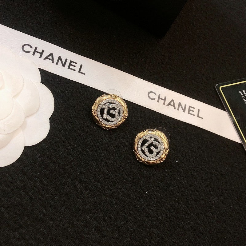 Chanel No.13 Diamond 18K Gold Earrings