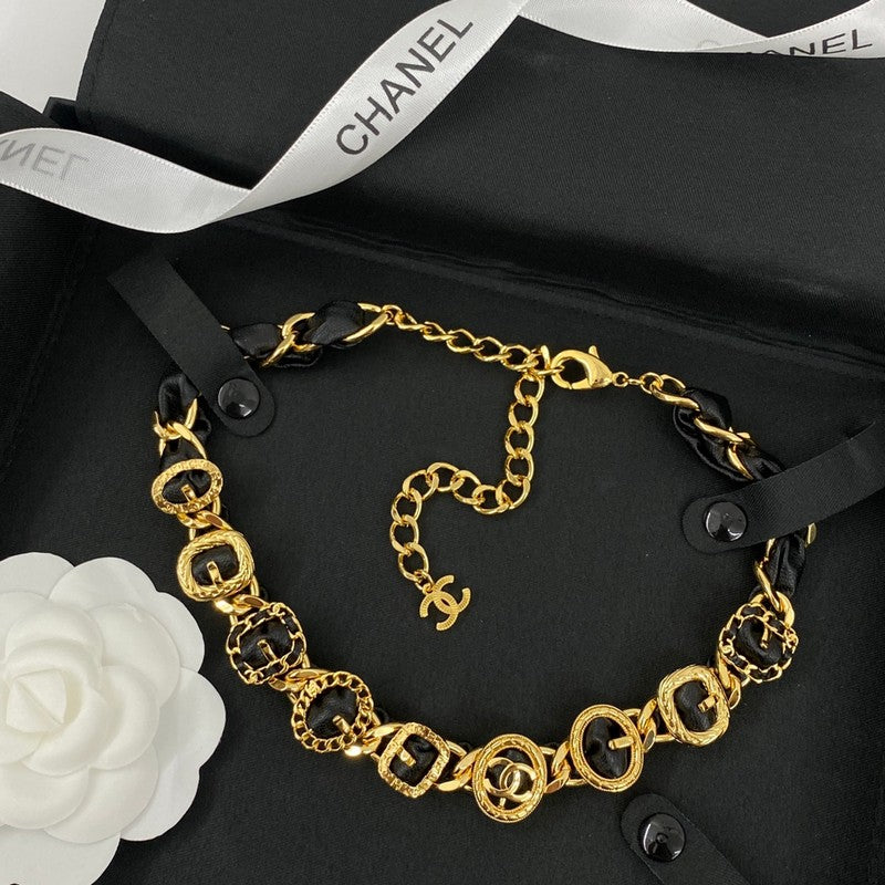 Chanel 2024 Leather 18K Gold Necklace
