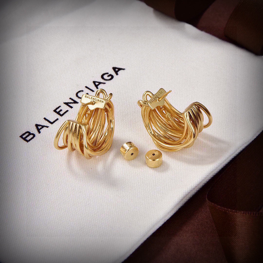 Balenciaga Gold 18K Gold Earrings