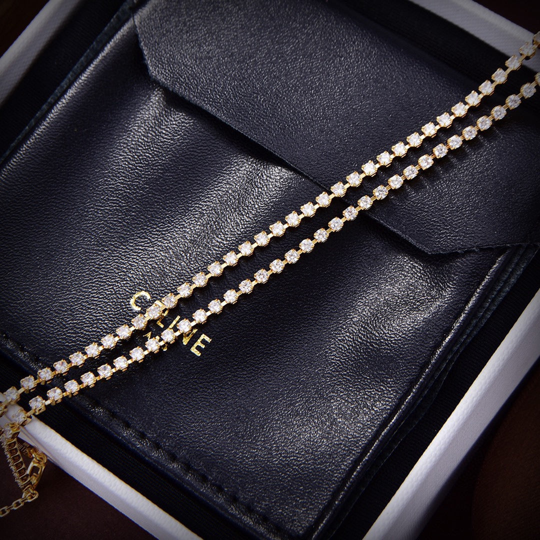 Celine Crystals 18K Gold Necklace