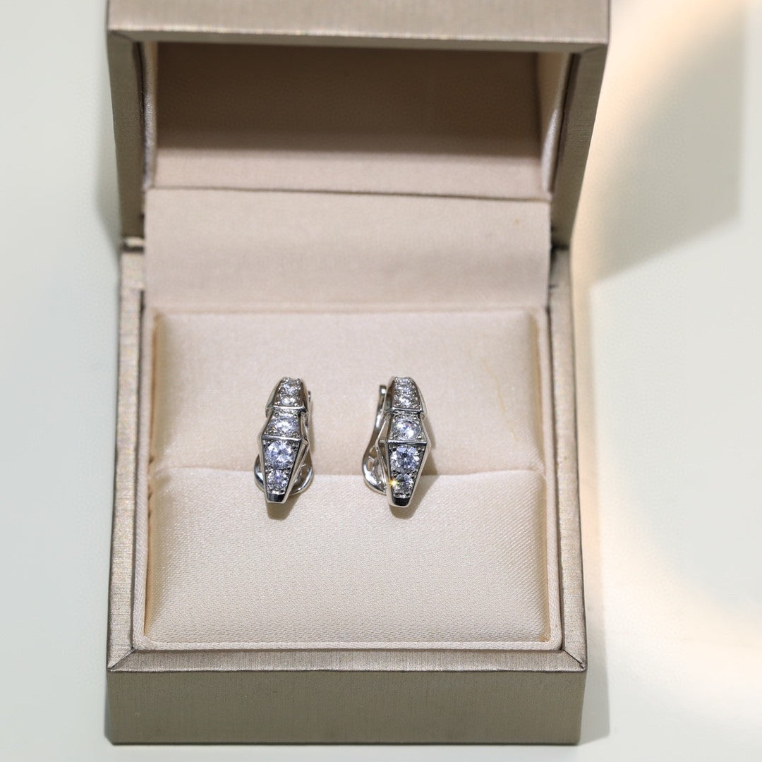 Bvlgari Serpenti Diamond 18K Gold Earrings