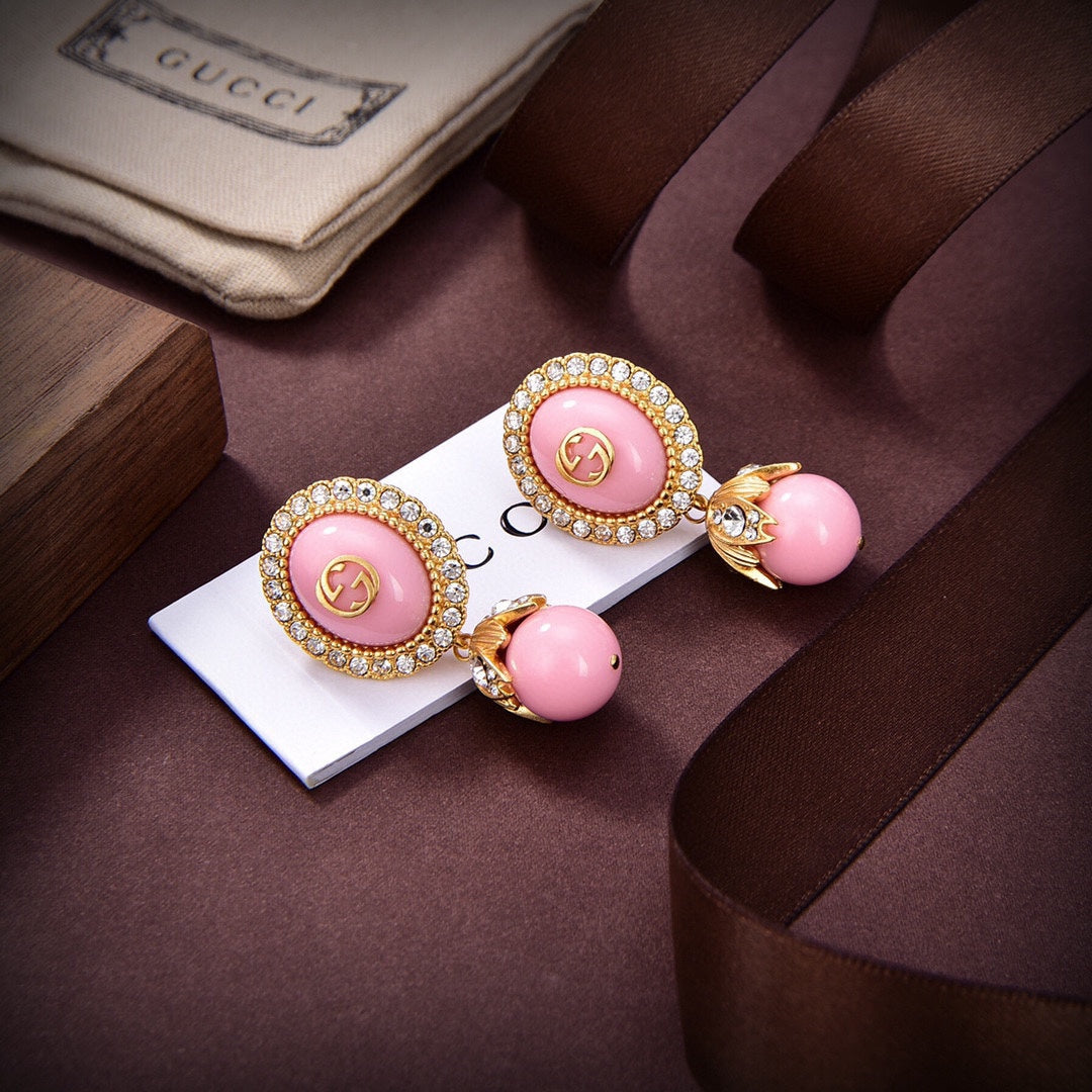 Gucci Double Pearl 18K Gold Earrings