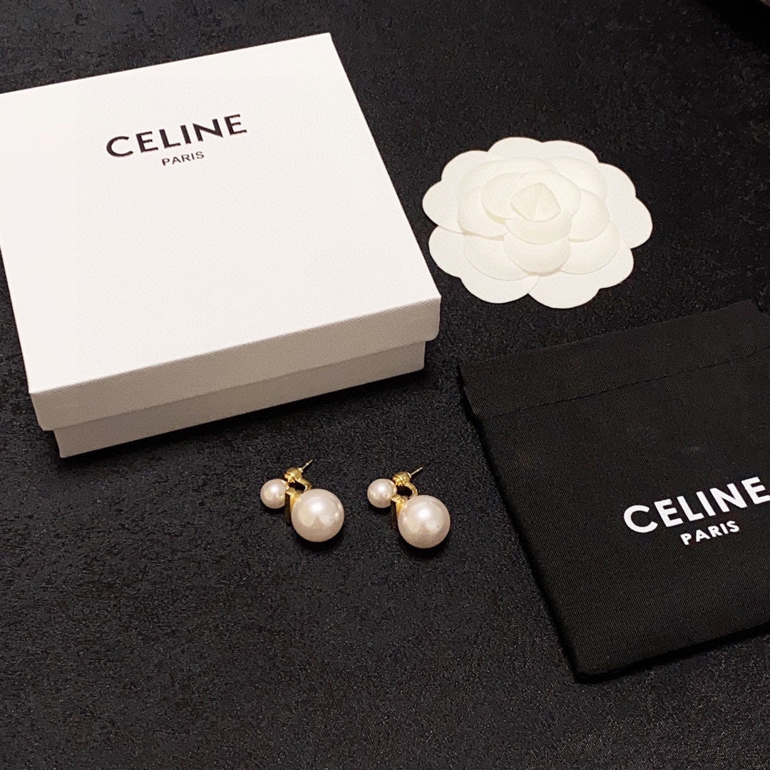 Celine Pearl 18K Gold Earrings