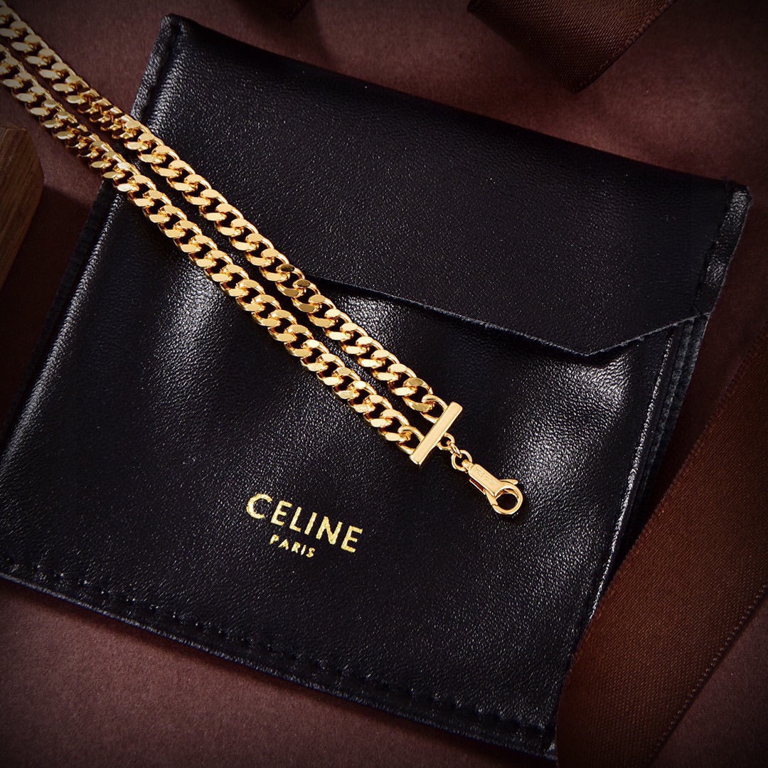 Celine Gourmette 18K Gold Necklace