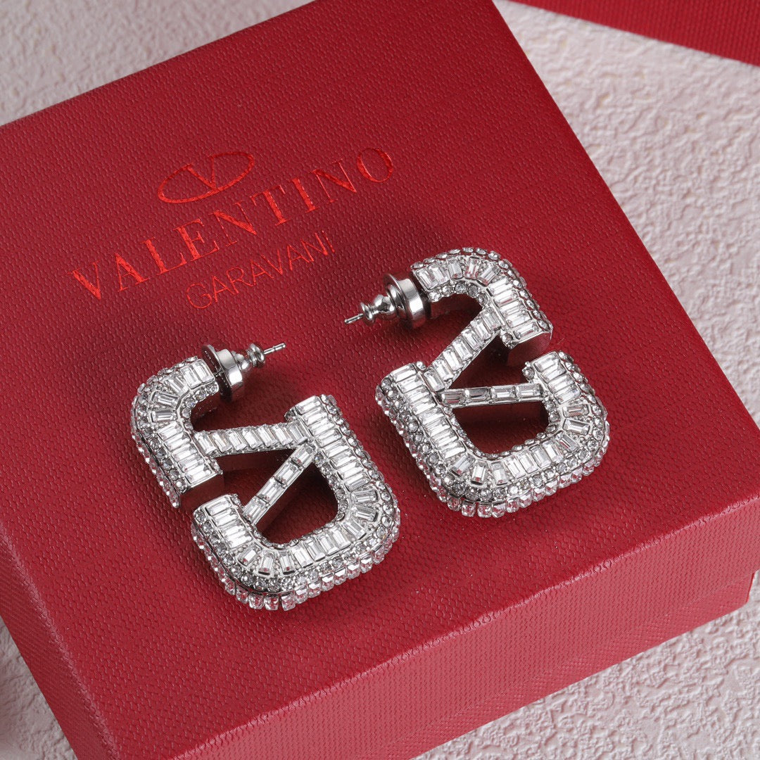 Valentino Crystals 18K Gold Earrings