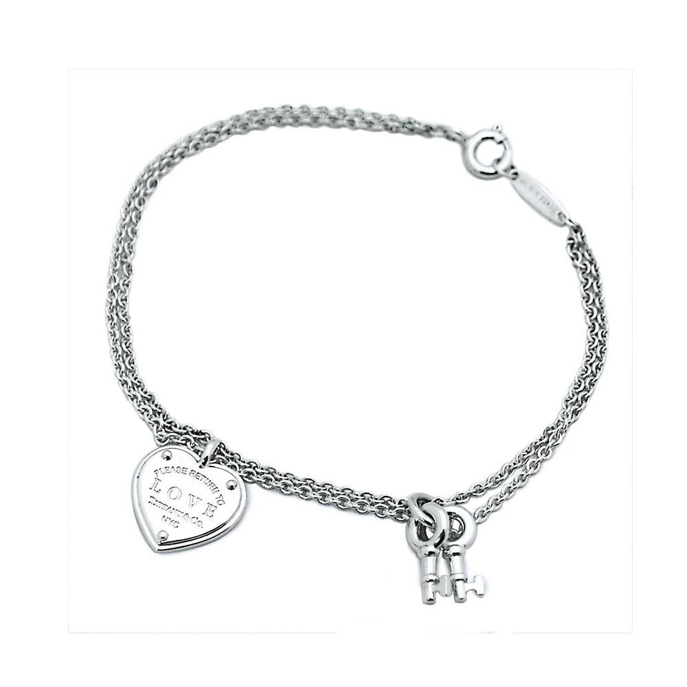 Tiffany Heart Tag Key 18K Gold Bracelet