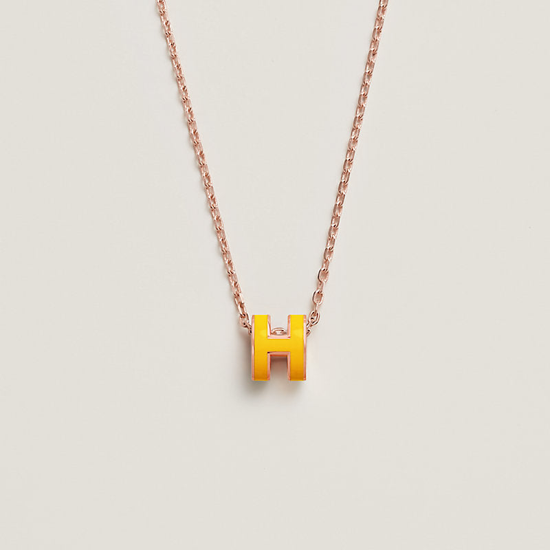 Hermes Mini Pop Yellow 18K Gold Necklace
