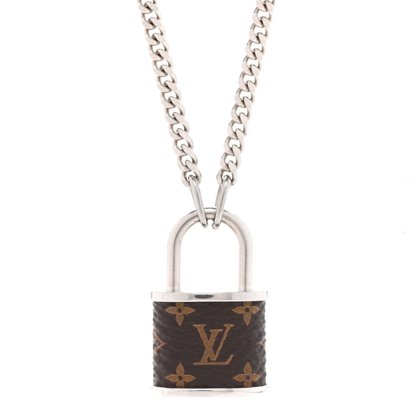 Louis Vuitton Monogram Lock Pendant 18K Gold Necklace