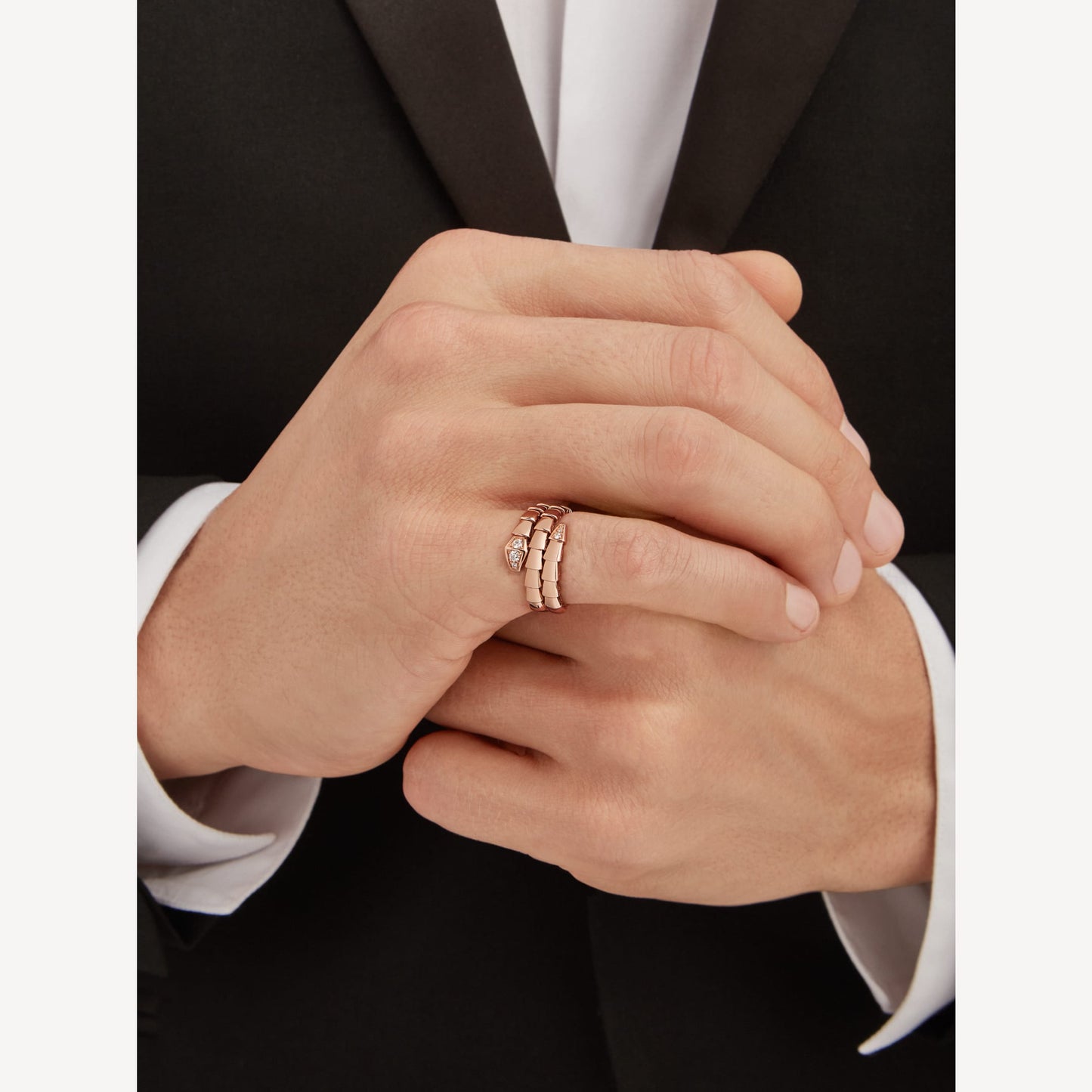 Bvlgari Serpenti Viper Demi Diamond 18K Gold Ring