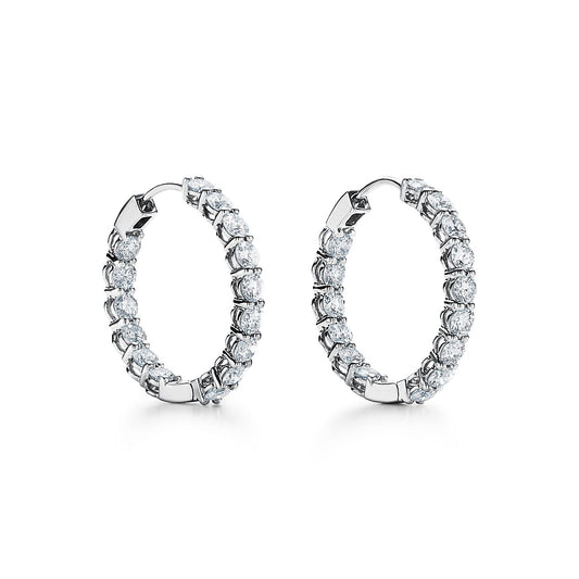 Tiffany Hoop Diamonds 18K Gold Earrings
