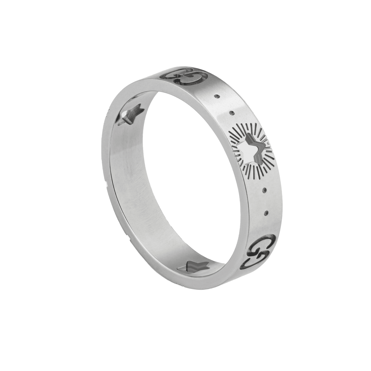 Gucci Double 18K White Gold Ring