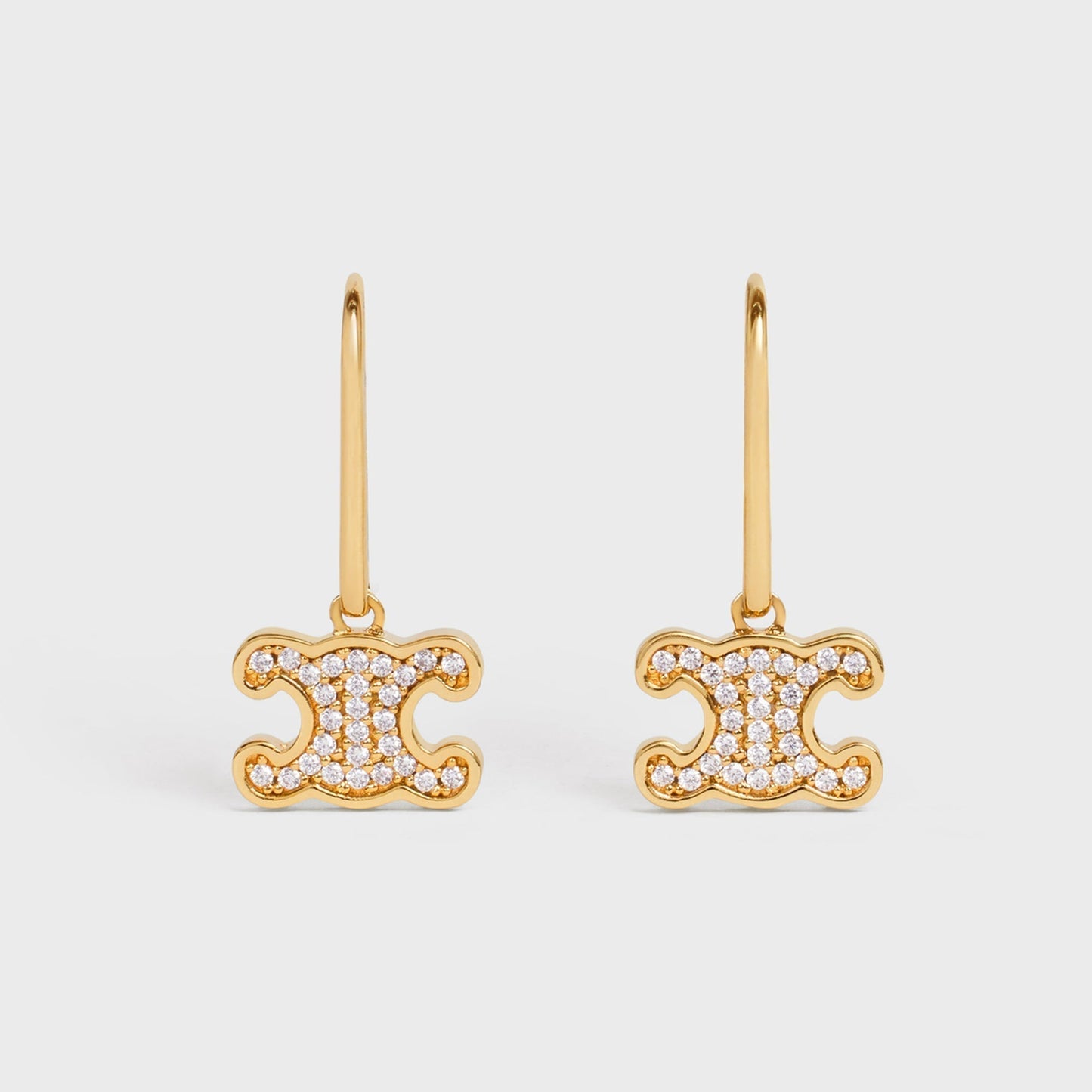 Celine Rhinestone 18K Gold Earrings