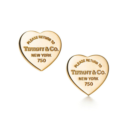Tiffany Return to Heart Tag Stud 18K Gold Earrings