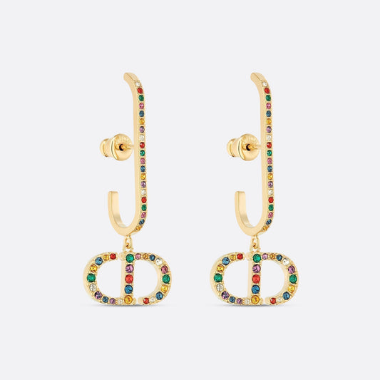 Dior 30 Montaigne Crystals 18K Gold Earrings