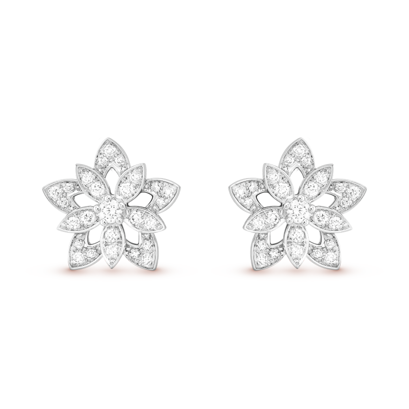 Lotus Openwork 18K Gold Earrings