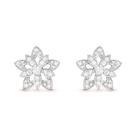 Lotus Openwork 18K Gold Earrings