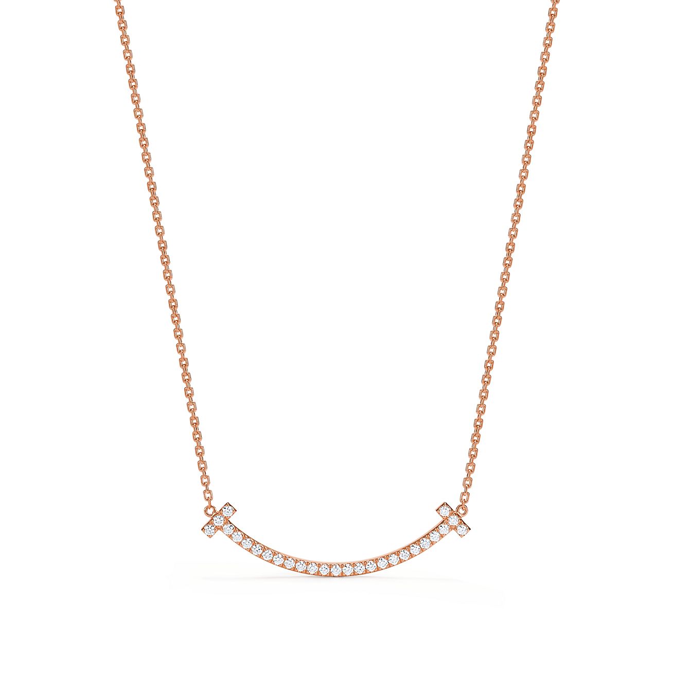 Tiffany Medium Diamond Pendant 18K Gold Necklace