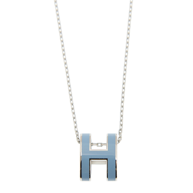 Hermes Mini Pop Blue 18K Gold Necklace