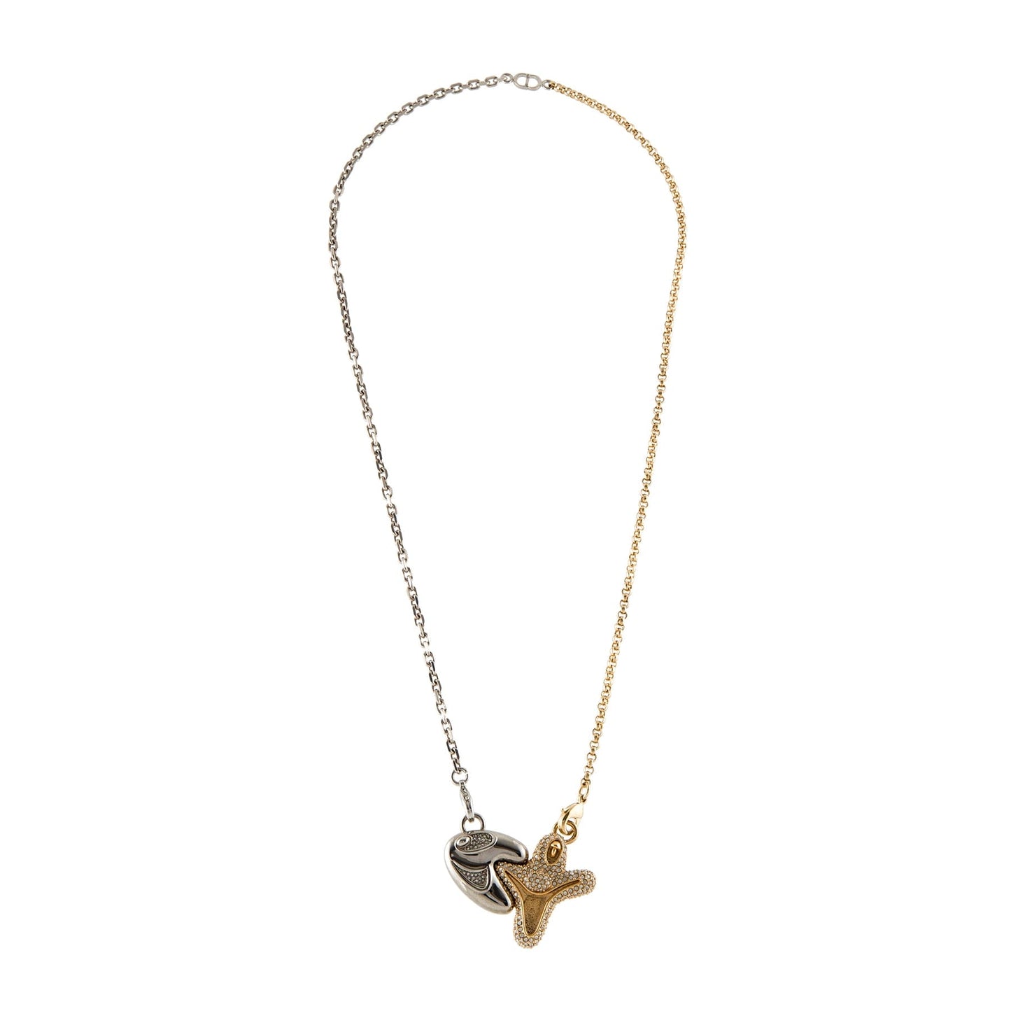 Dior Homme x Kenny Scharf Crystal Pendant 18K Gold Necklace