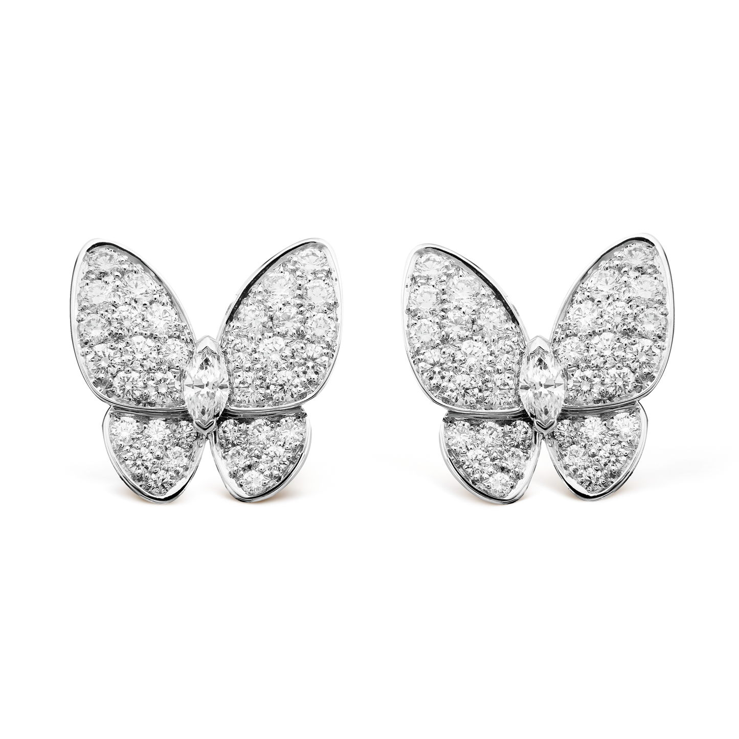 Two Butterfly Diamonds 18K Gold Earrings