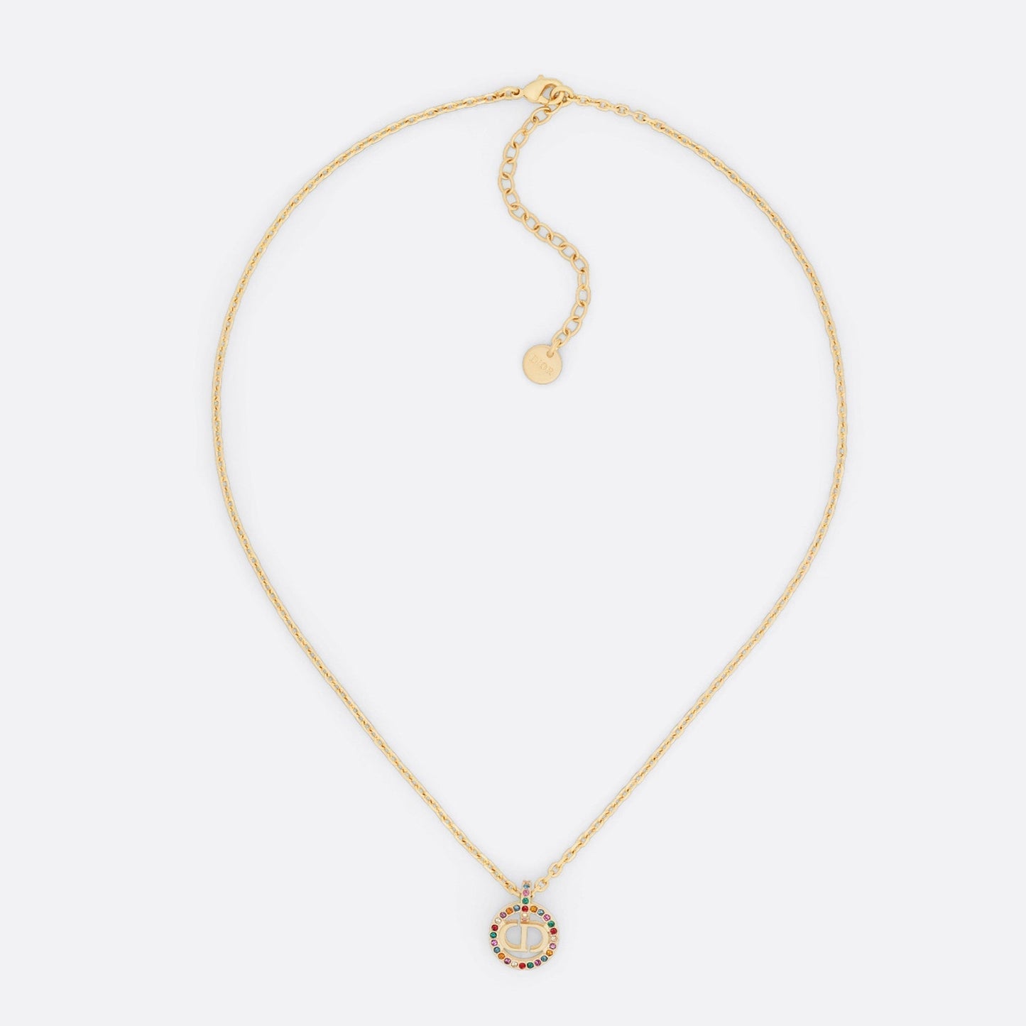 Dior Petit Multicolor Crystals 18K Gold Necklace