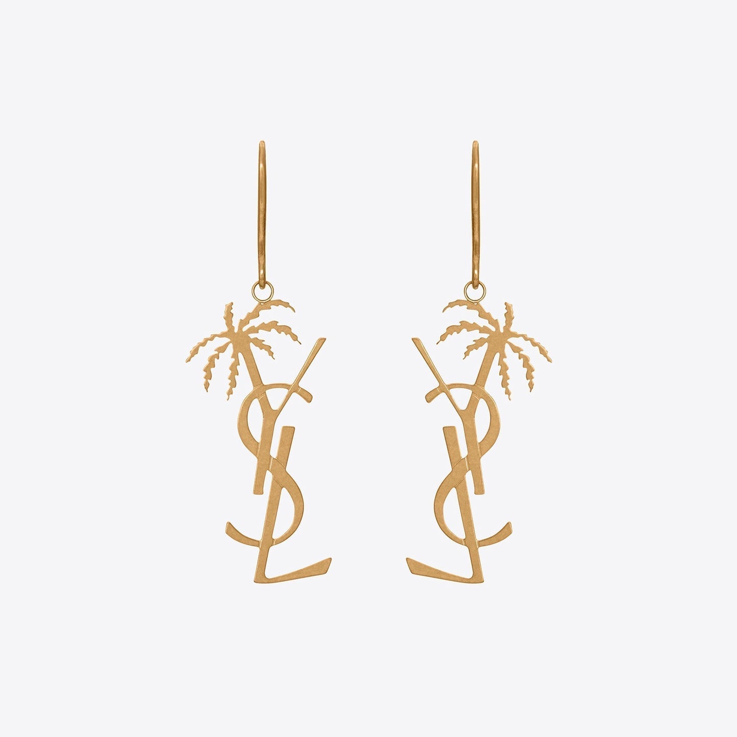 YSL Monogram Palmier Statement 18K Gold Earrings
