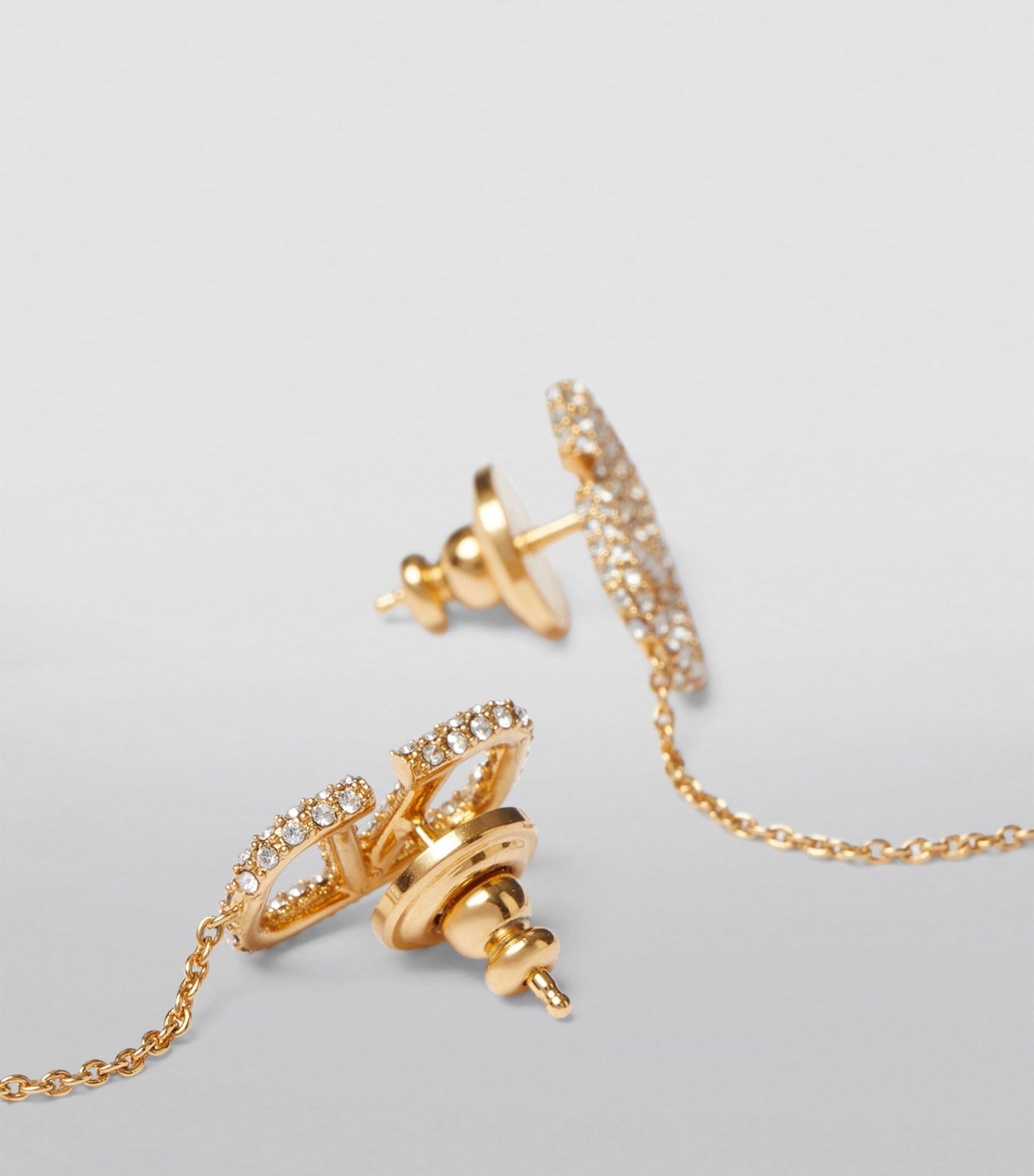 Valentino Crystal Valentino Signature 18K Gold Earrings