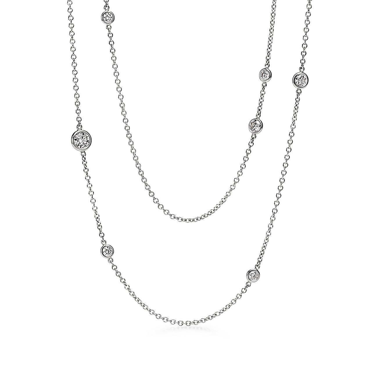 Tiffany Elsa Peretti Diamonds By The Yard 18K Gold Necklace