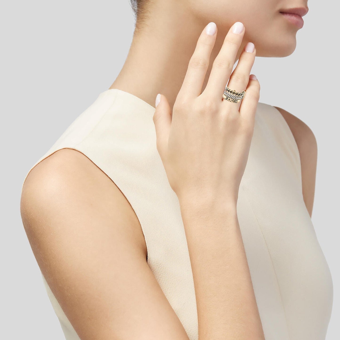 Dior Pearl & Crystal J'Adior 18K Gold Ring