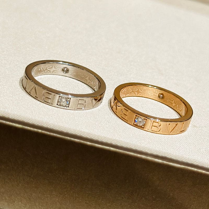 Bvlgari Diamond 18K Rose Gold Ring