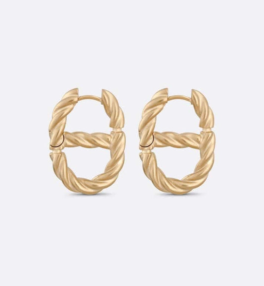 Dior Navy 18K Gold Earrings