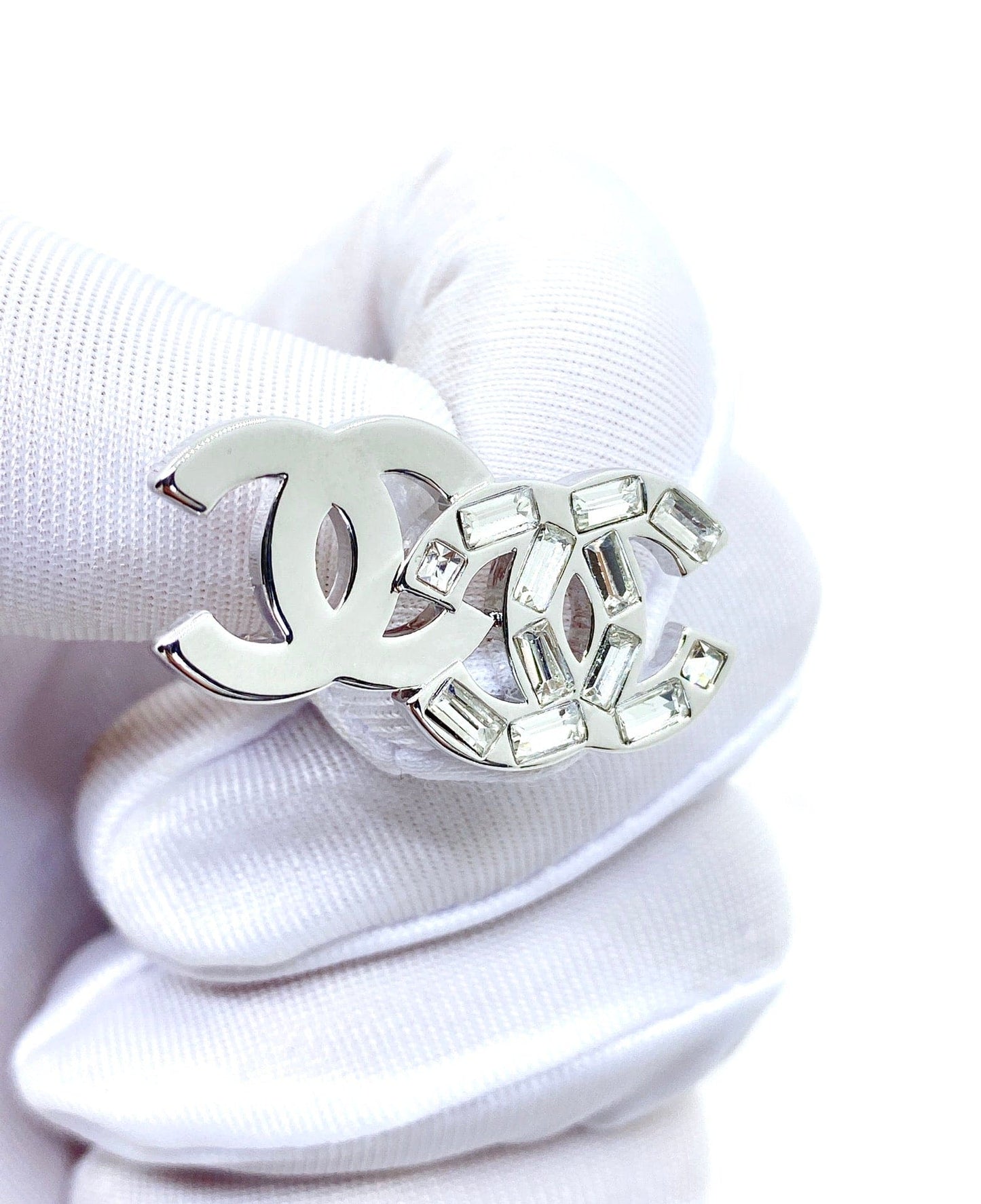 Chanel Crystal 18K Gold Earrings