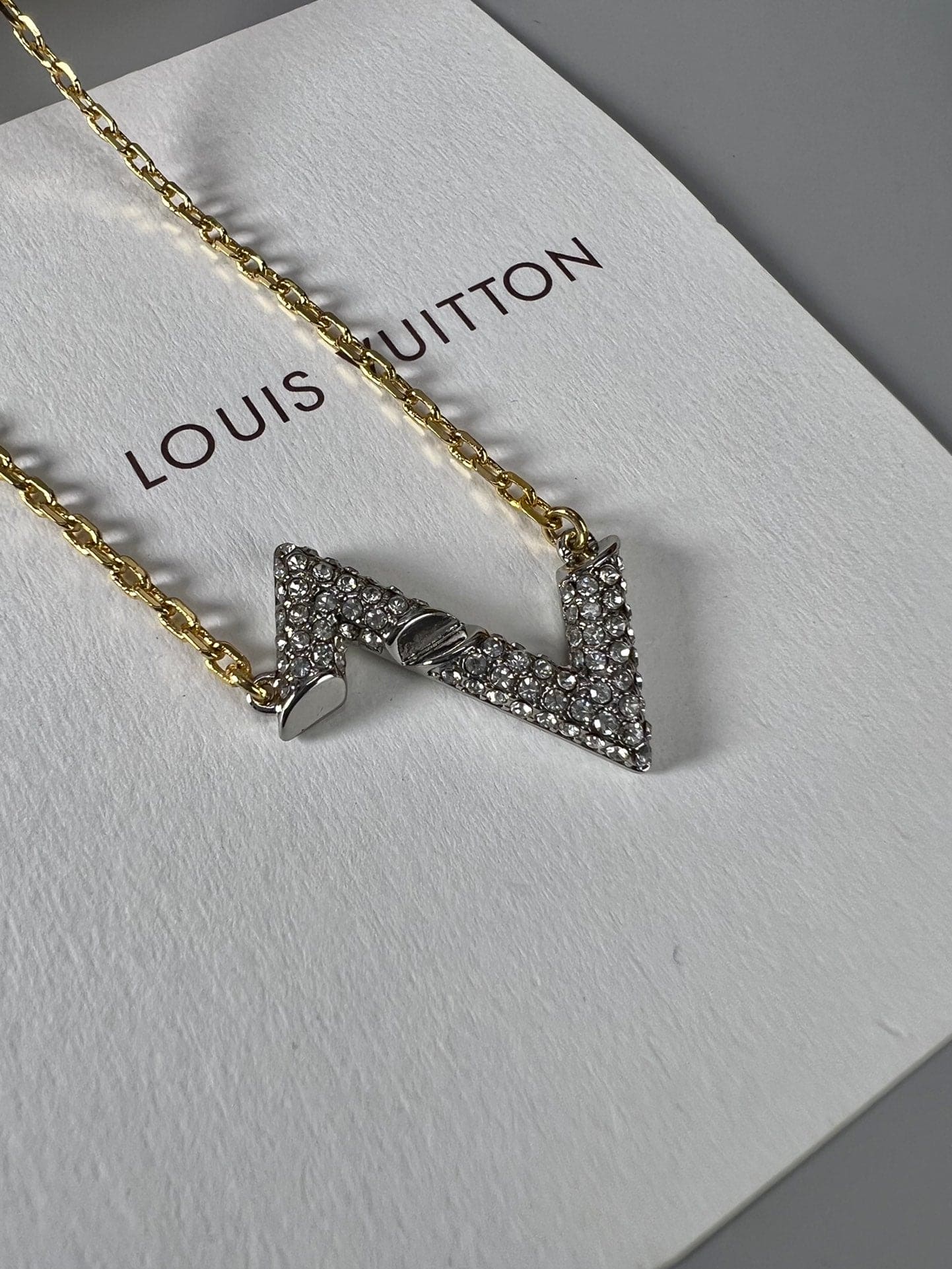 Louis Vuitton Volt Upside Down Pendant 18K Gold Necklace
