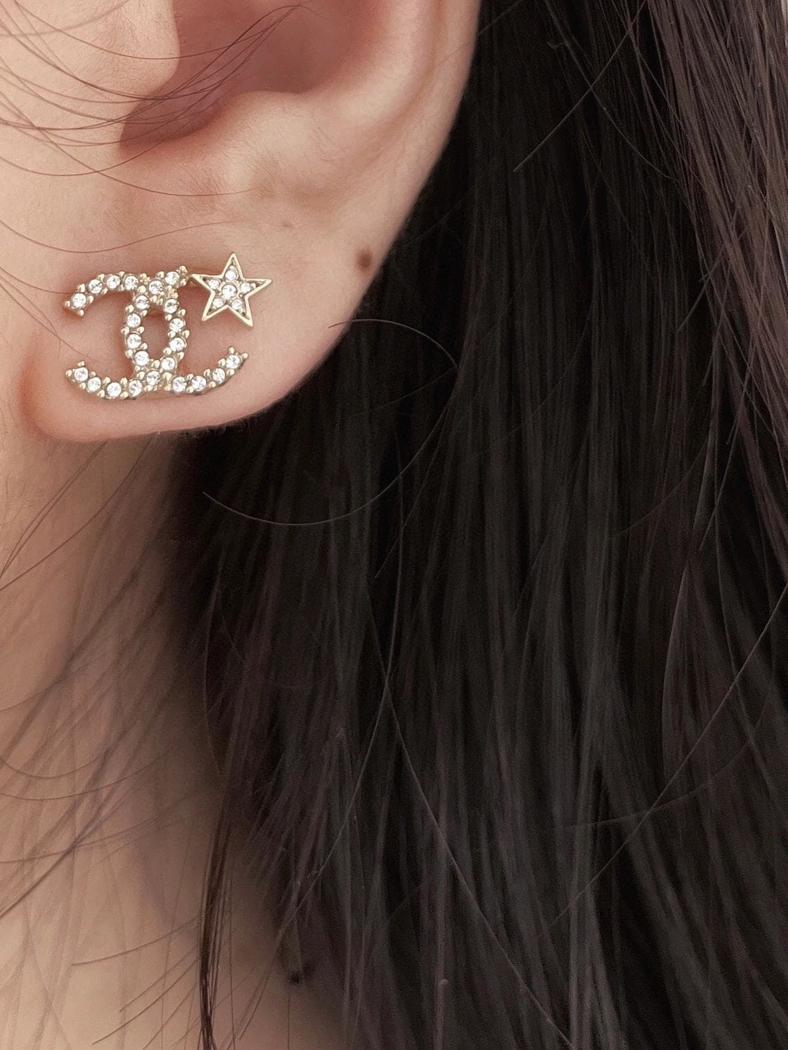Chanel Star 18K Gold Earrings