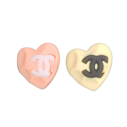 Chanel Pink & Yellow Resin 18K Gold Earrings