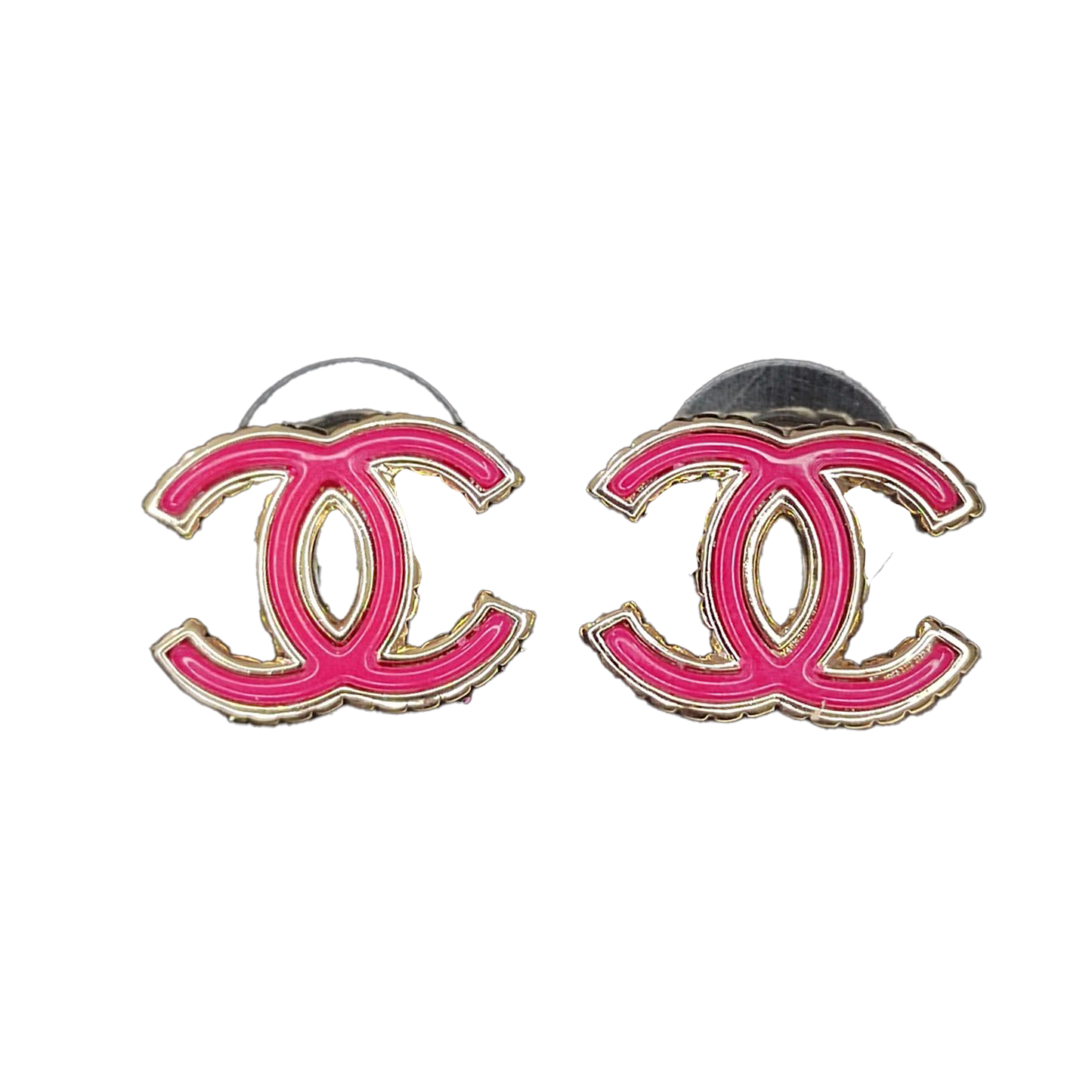 Chanel Pink 18K Gold Earrings