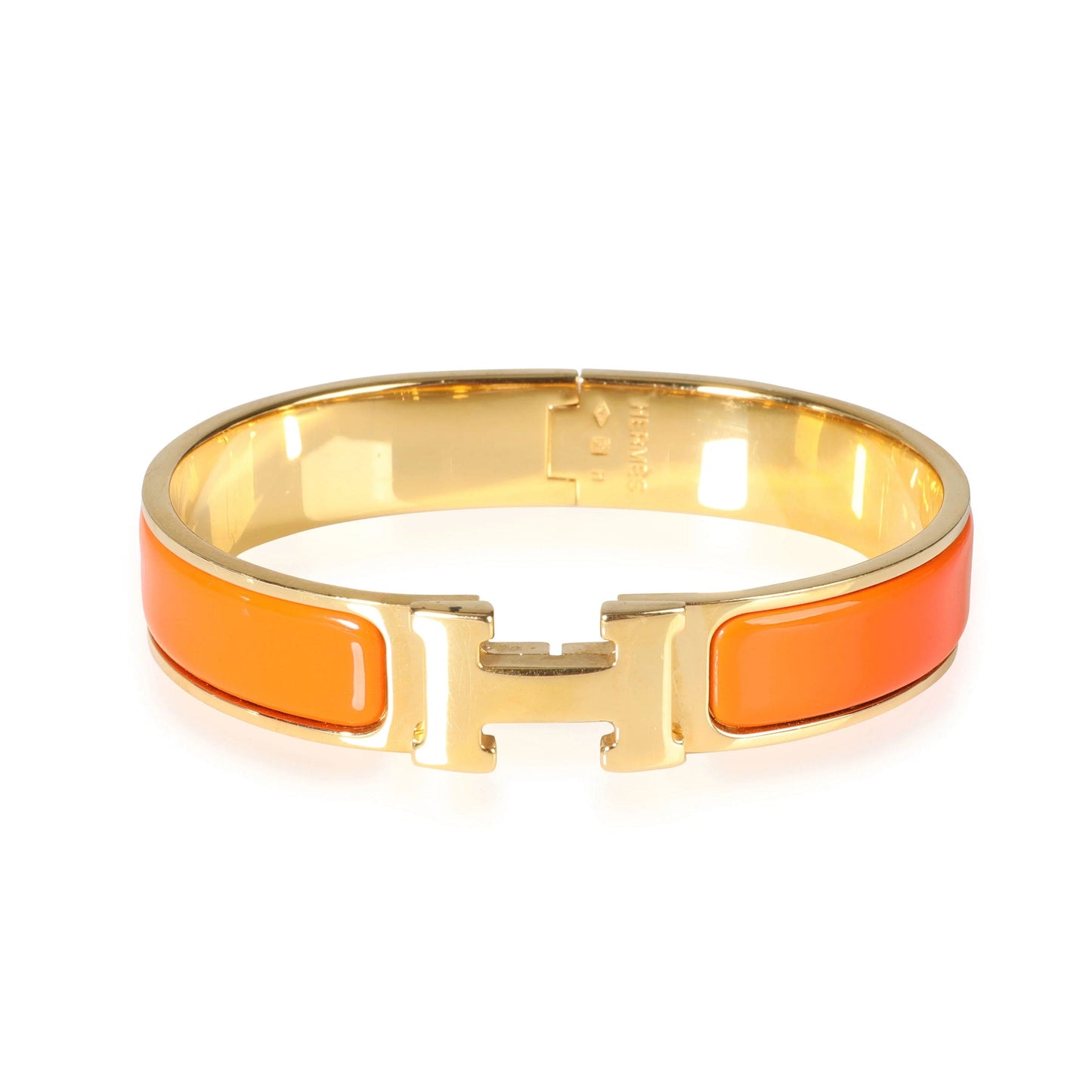 Hermes Clic Orange 18K Gold Bracelet