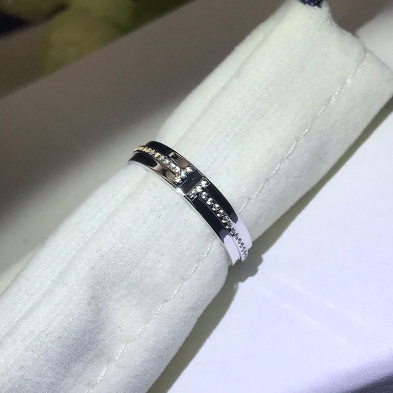Tiffany Narrow Diamond 18K White Gold Ring