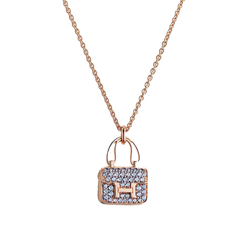Hermes Amulettes Constance Pendant 18K Gold Necklace
