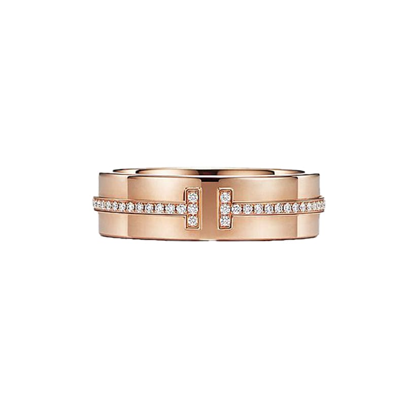 Tiffany Narrow Diamond 18K Rose Gold Ring