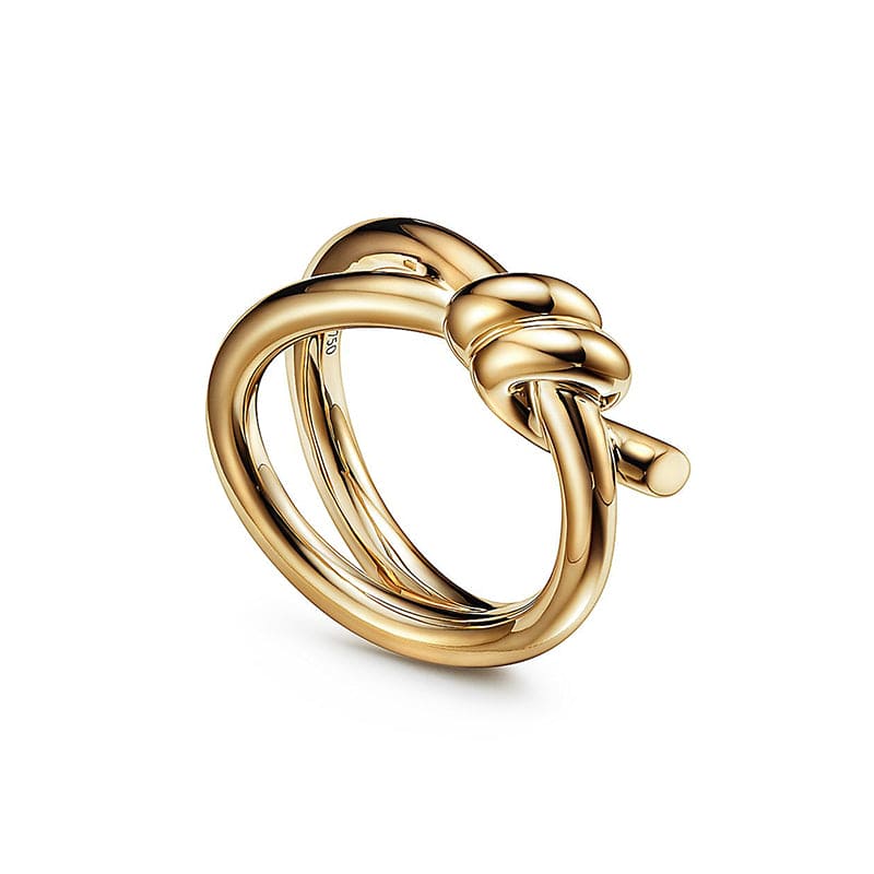 Knot Double Row 18K Yellow Gold Ring