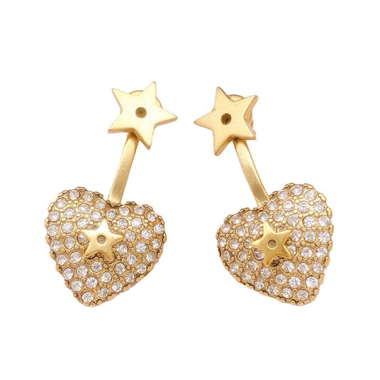Dior Star & Heart 18K Gold Earrings