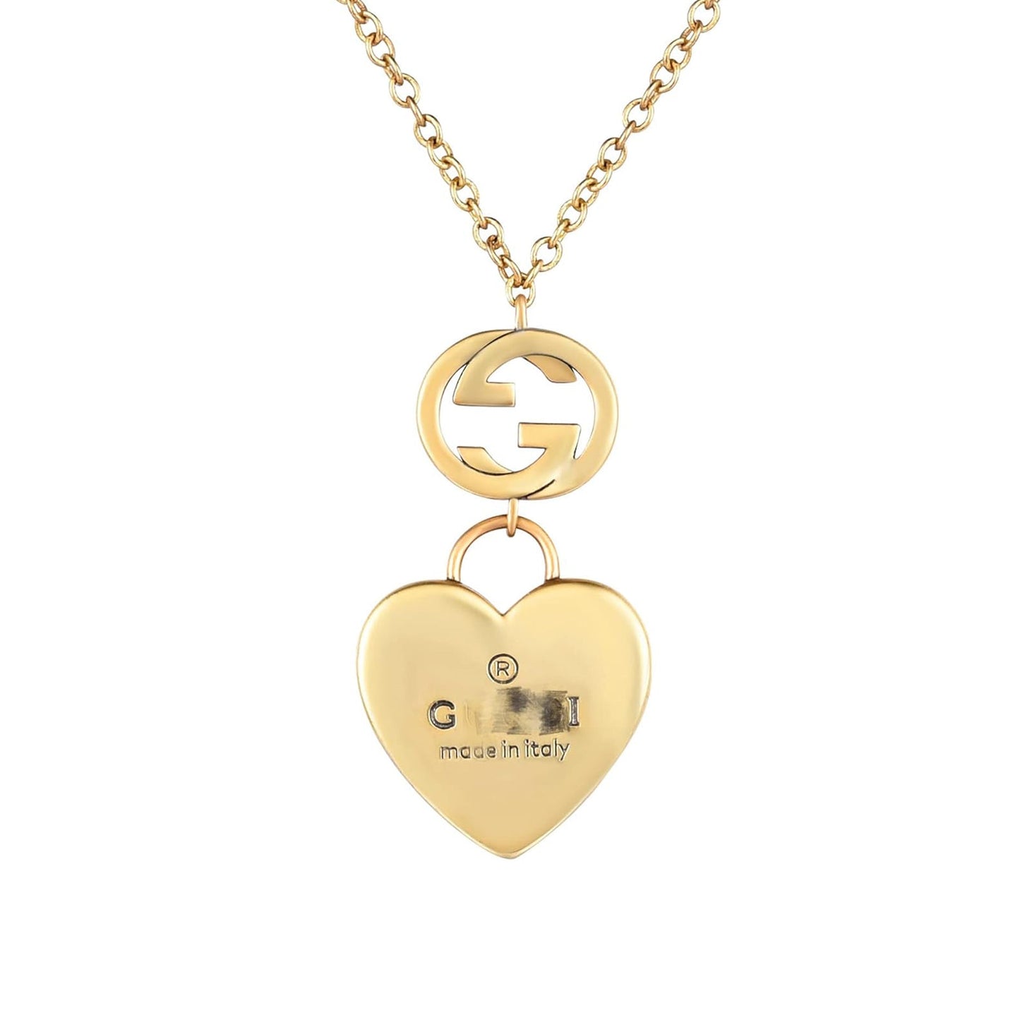 Gucci Double Heart Pendant 18K Gold Necklace