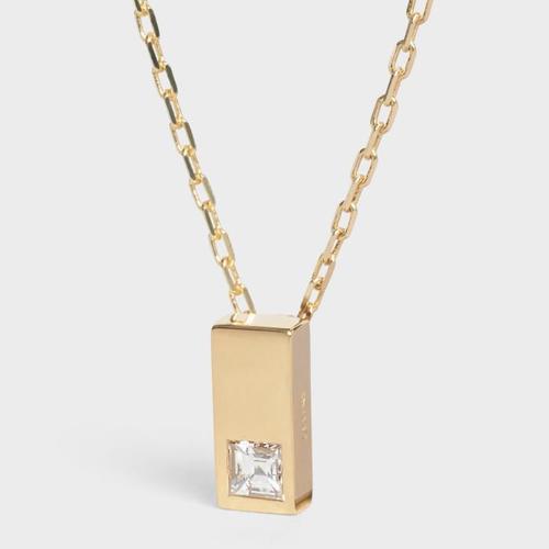 Celine Sentimental Double Square Diamond 18K Gold Necklace